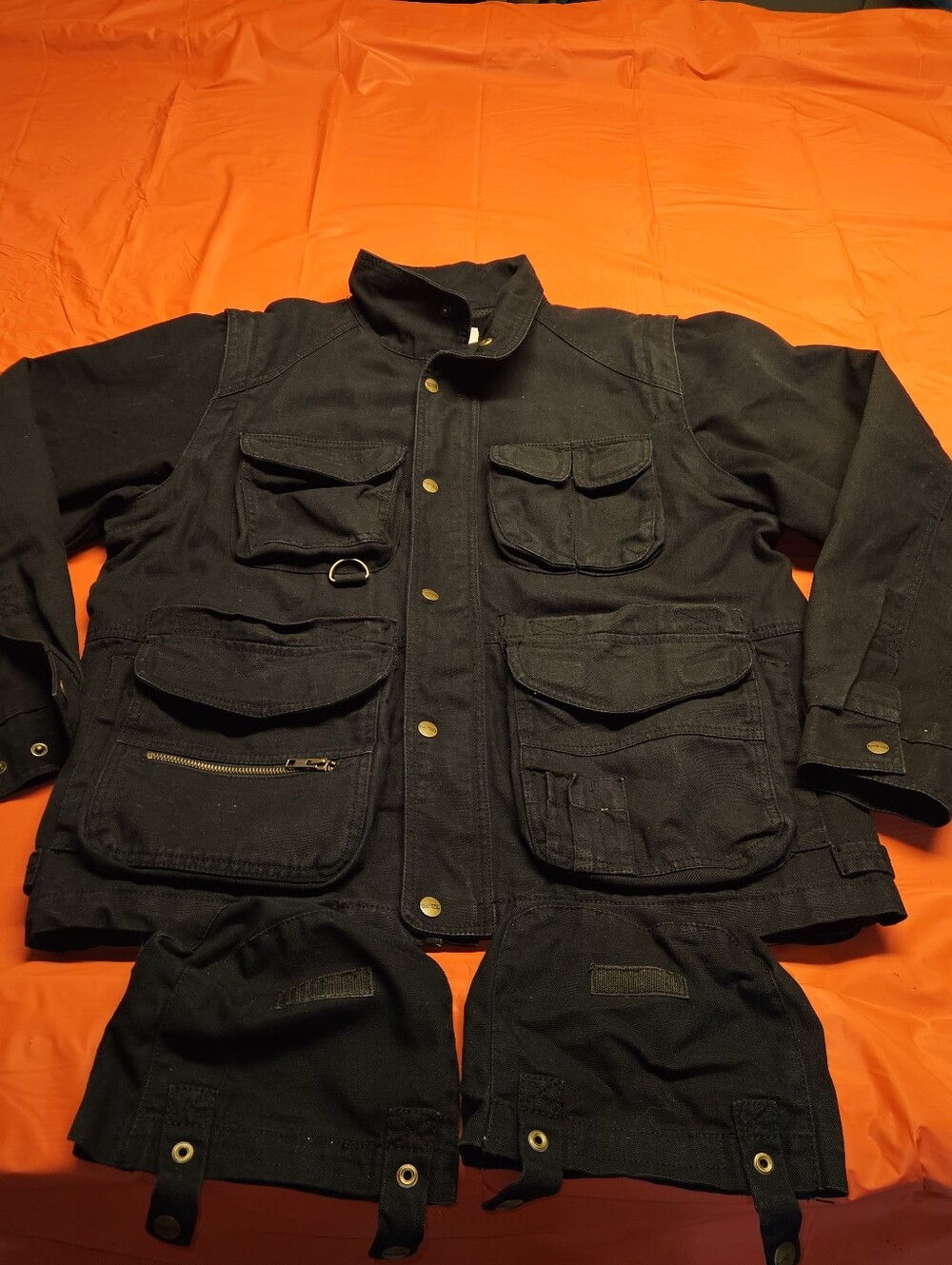 Dakota 2in1 Convertible Canvas Utility/Field/Chore Jacket Size Medium Black EUC